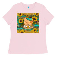 Bubblegum Pink western farm chicken coop animals sunflowers leopard turquoise wooden Ladies Tee - Artiststas