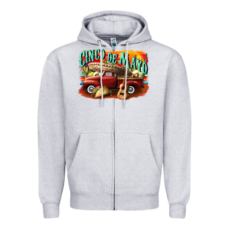 Cinco De Mayo Truck Zipper Hoodie by CowGirlArtShop | Teevron