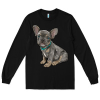 Black french bulldog Long Sleeve Tee - RanaPortraitStore