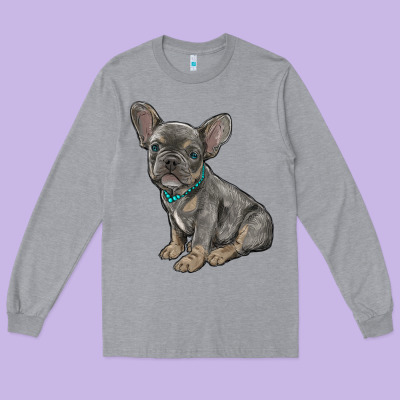 French Bulldog Long Sleeve Tee Designed By Ranaportraitstore