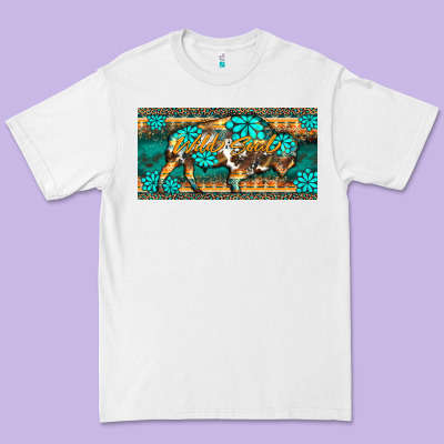 Western  Bison Wild Soul Turquoise's Gemstones  License Plate Template Premium Tee Designed By Barkaloodesign