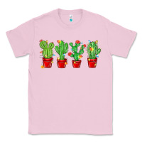 Bubblegum Pink Christmas Cactuses Classic Tee - MaliasSmallBusiness