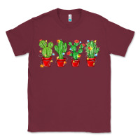 Burgundy Christmas Cactuses Classic Tee - MaliasSmallBusiness