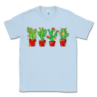 Dusty Blue Christmas Cactuses Classic Tee - MaliasSmallBusiness