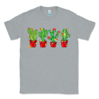 Heather Grey Christmas Cactuses Classic Tee - MaliasSmallBusiness