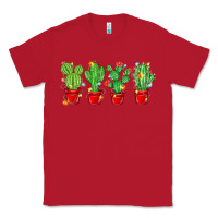 Red Christmas Cactuses Classic Tee - MaliasSmallBusiness