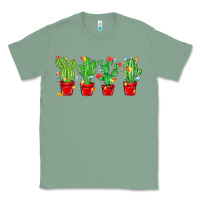 Sage Christmas Cactuses Classic Tee - MaliasSmallBusiness