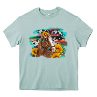 Horse With Sunflowers Heavy Core Tee | Teevron