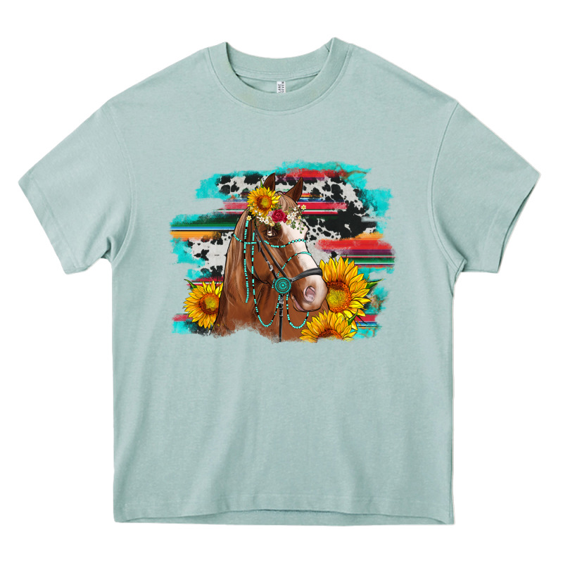 Horse With Sunflowers Heavy Core Tee by Artiststas | Teevron