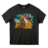 Asphalt horse with sunflowers Heavy Core Tee - Artiststas