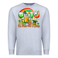 Heather Grey St. Patrick's wine glasses Premium Sweatshirt - OliviaCreatesArt
