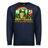 Navy St. Patrick's wine glasses Premium Sweatshirt - OliviaCreatesArt