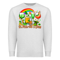 Oatmeal Heather St. Patrick's wine glasses Premium Sweatshirt - OliviaCreatesArt