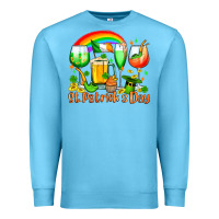 Ocean Blue St. Patrick's wine glasses Premium Sweatshirt - OliviaCreatesArt