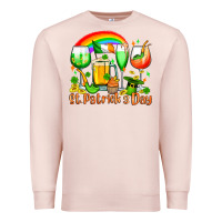 Pale Pink St. Patrick's wine glasses Premium Sweatshirt - OliviaCreatesArt