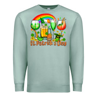 Seafoam St. Patrick's wine glasses Premium Sweatshirt - OliviaCreatesArt