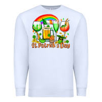 White St. Patrick's wine glasses Premium Sweatshirt - OliviaCreatesArt