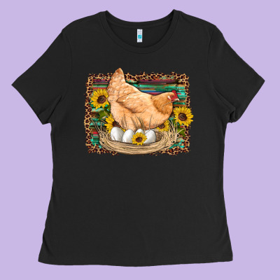 Western Farm Chicken Coop Animals Eggs Sunflowers Leopard Serape Woode Ladies Tee Designed By Artiststas