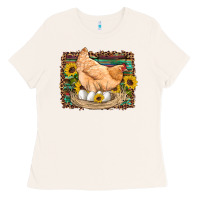 Bone western farm chicken coop animals eggs sunflowers leopard serape woode Ladies Tee - Artiststas