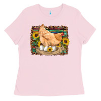 Bubblegum Pink western farm chicken coop animals eggs sunflowers leopard serape woode Ladies Tee - Artiststas