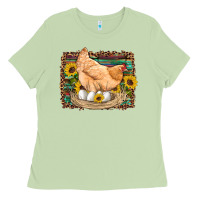 Matcha western farm chicken coop animals eggs sunflowers leopard serape woode Ladies Tee - Artiststas