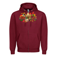 Burgundy cinco de mayo counselor Zipper Hoodie - CowGirlArtShop