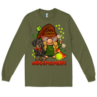Army Green dog mom  life gnome Long Sleeve Tee - BarkalooDesign