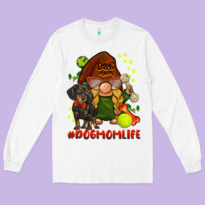 Dog Mom  Life Gnome Long Sleeve Tee Designed By Barkaloodesign
