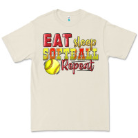Bone Eat Sleep Softball Repeat Premium Tee - LillyAllenDesigns