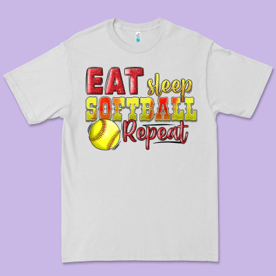 Eat Sleep Softball Repeat Premium Tee Designed By Lillyallendesigns