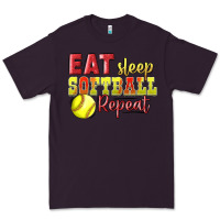 Plum Eat Sleep Softball Repeat Premium Tee - LillyAllenDesigns