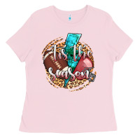 Bubblegum Pink tis the season football helmet Ladies Tee - AdoDesignShop