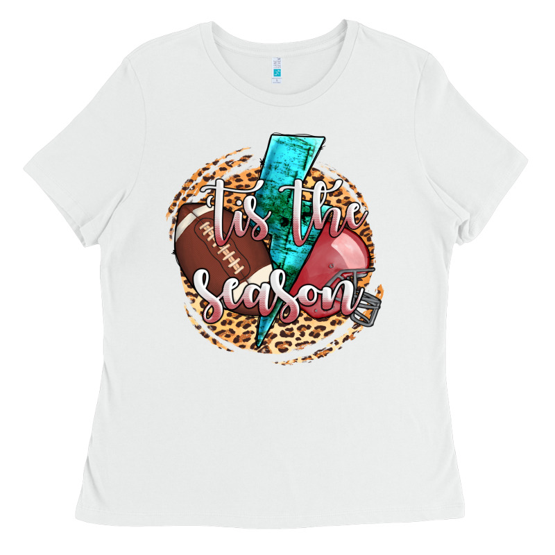 Tis The Season Football Helmet Ladies Tee by AdoDesignShop | Teevron