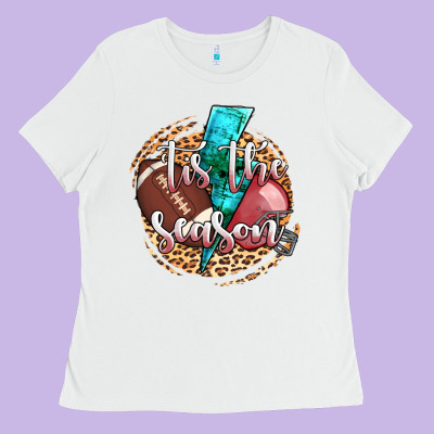 Tis The Season Football Helmet Ladies Tee Designed By Adodesignshop
