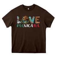Chocolate Brown love mexicana revise Heavy Core Tee - AdoDesignShop