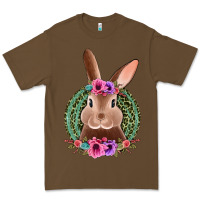 Cacao western leopard and flowers easter bunny Premium Tee - Jasminsmagicworld
