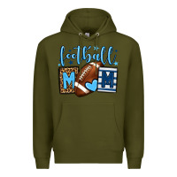 Army Green Football mom blue team color  mother's day Premium Hoodie - HowdyJamesFarm