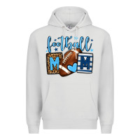 Dove Grey Football mom blue team color  mother's day Premium Hoodie - HowdyJamesFarm