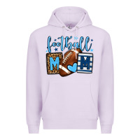 Lilac Football mom blue team color  mother's day Premium Hoodie - HowdyJamesFarm
