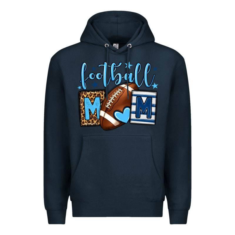 Football Mom Blue Team Color  Mother's Day Premium Hoodie by HowdyJamesFarm | Teevron