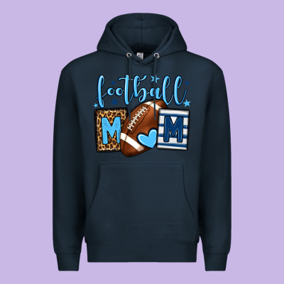 Football Mom Blue Team Color  Mother's Day Premium Hoodie Designed By Howdyjamesfarm