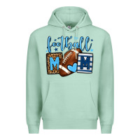 Seafoam Football mom blue team color  mother's day Premium Hoodie - HowdyJamesFarm