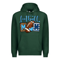 Sports Green Football mom blue team color  mother's day Premium Hoodie - HowdyJamesFarm