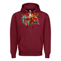 Burgundy cinco de mayo cna Zipper Hoodie - CowGirlArtShop