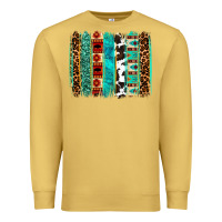 Antique Gold western brushstroke Premium Sweatshirt - OliviaCreatesArt