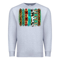 Heather Grey western brushstroke Premium Sweatshirt - OliviaCreatesArt