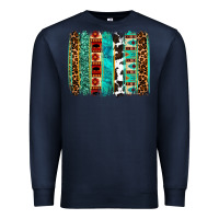Navy western brushstroke Premium Sweatshirt - OliviaCreatesArt