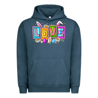 Pigment Midnight Navy Love Easter Urban Hoodie - CowhideDigitalArt