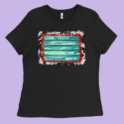 Cowhide Bandana Wood Background Ladies Tee Designed By Adodesignshop