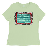 Matcha cowhide bandana wood background Ladies Tee - AdoDesignShop